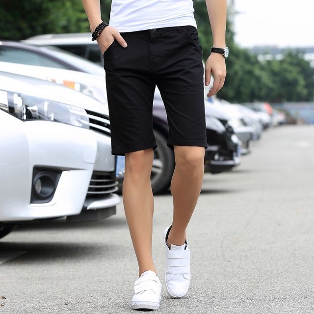 Black Short Pants Pure cotton big yards in the men's short pants men ...