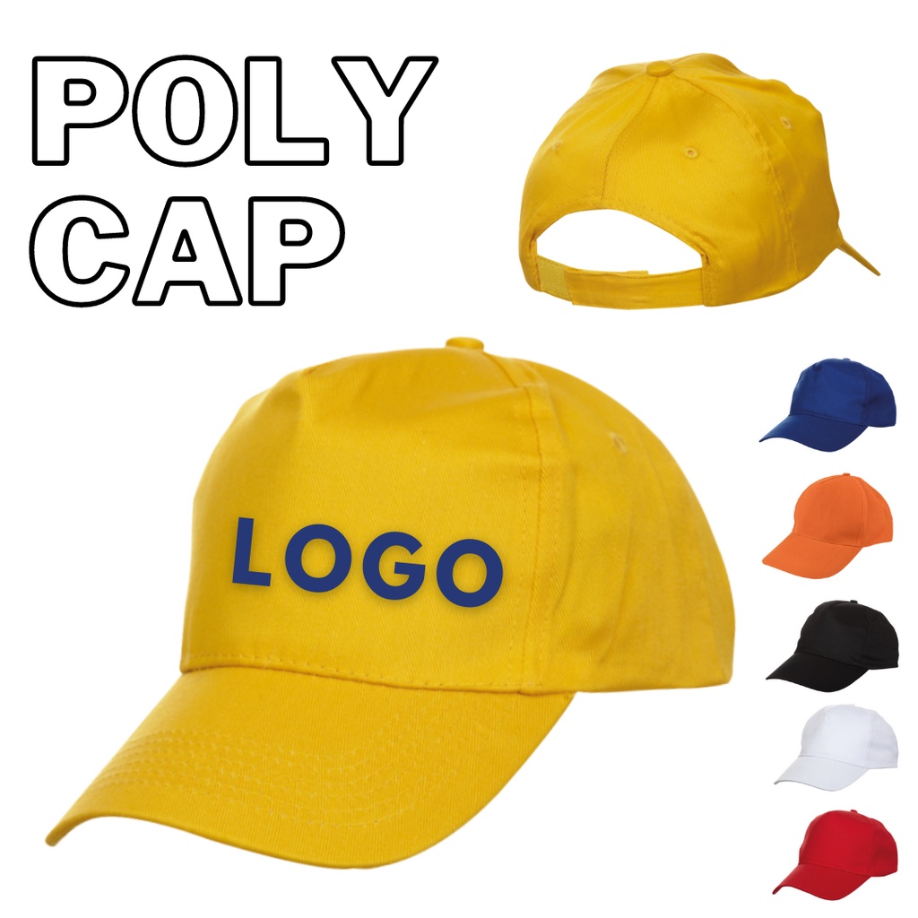 CUSTOM POLYESTER 5 PANEL CAP POLYESTER LOGO PRINT TOPI LOGO HAT