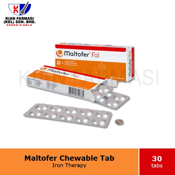 Maltofer Chewable Tablet 30's (With or Without Folic Acid) | Shopee