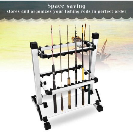 Fishing Aluminium Rod Rack 12 Slots / Rak Pancing / Rod Holder | Shopee ...