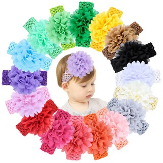 Baby Girls Chiffon Flower Headband Kids Fashion Elastic Hairband Accessories