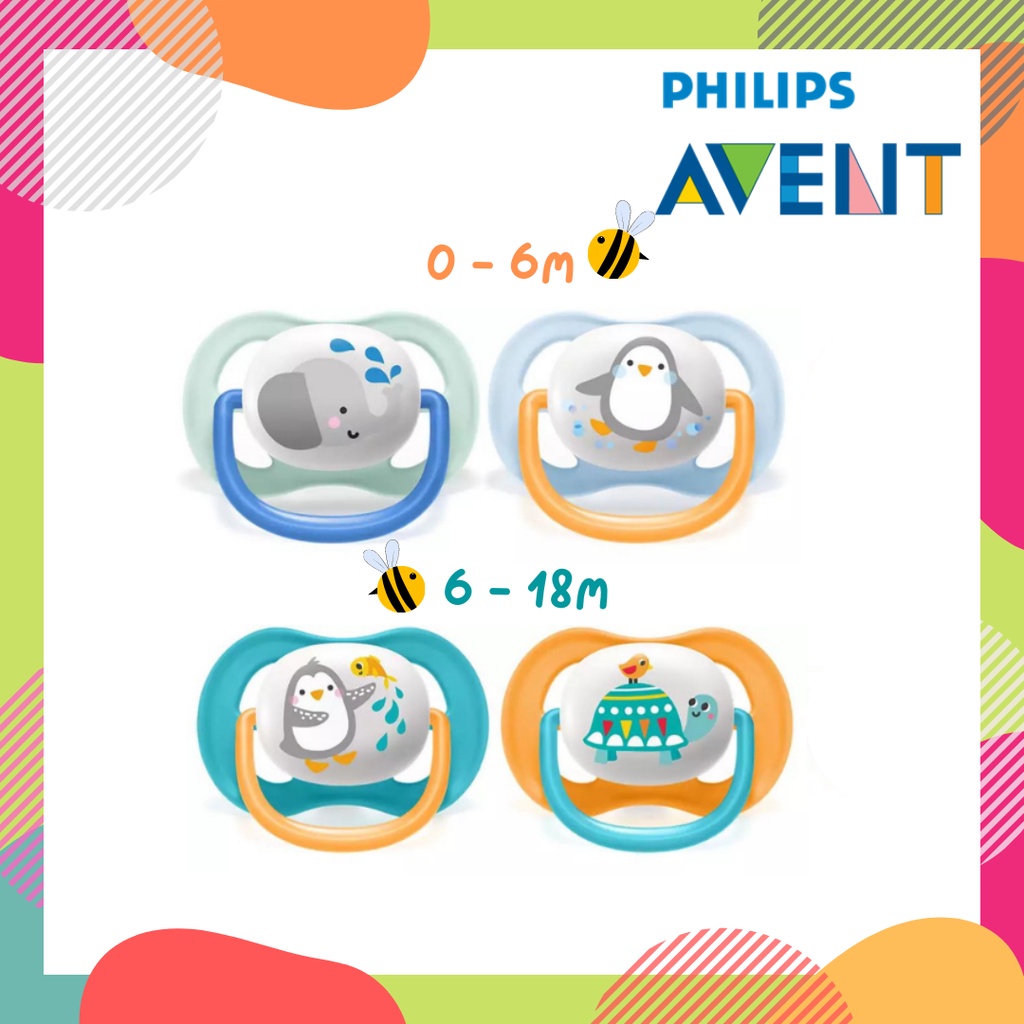 Philips AVENT Ultra Soft Air Animals Pacifier 06 or 618m (2pcs/pack