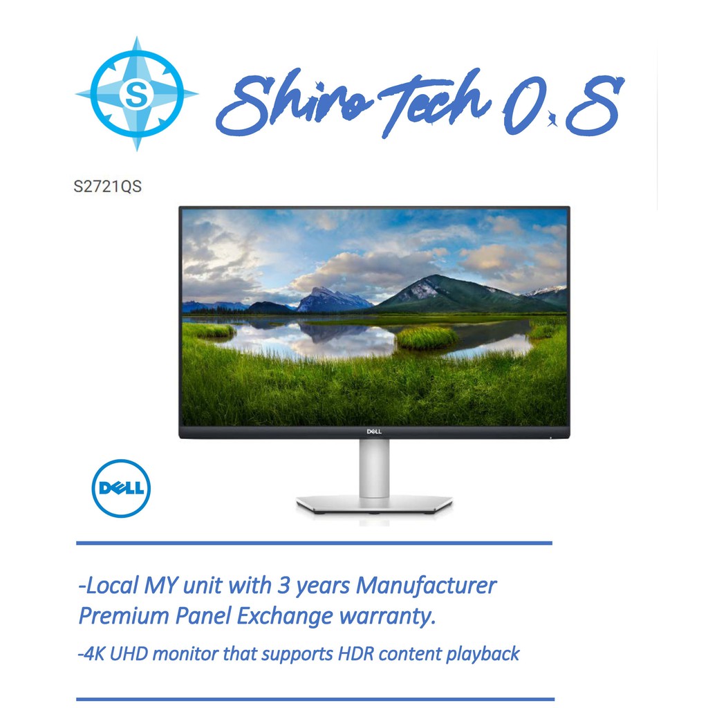 Dell S2721QS 4K UHD 27 inch Monitor [Dell MY set][Ready Stock] Shopee