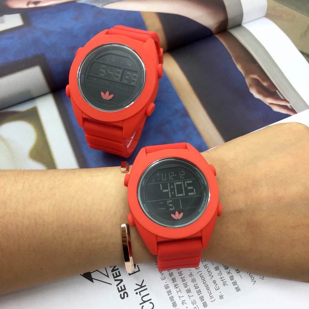 adidas red watch