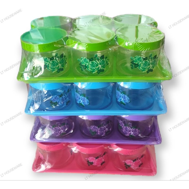 GREEN LEAF Bekas Kuih Raya Set / Cookies Container Set / Bekas Kuih ...