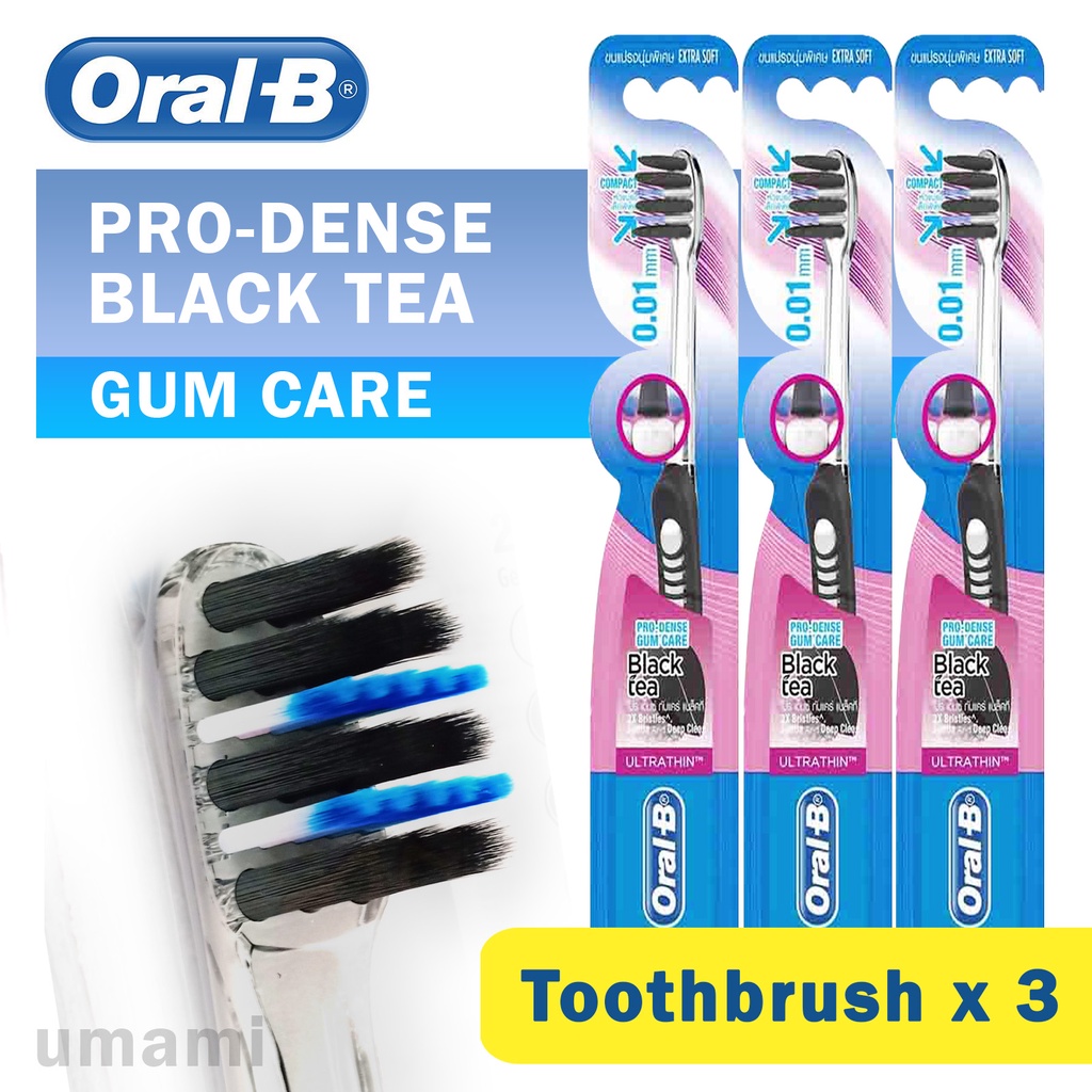 Oral B Ultrathin Pro Dense Gum Care Black Tea (Extra Soft) Toothbrush ...