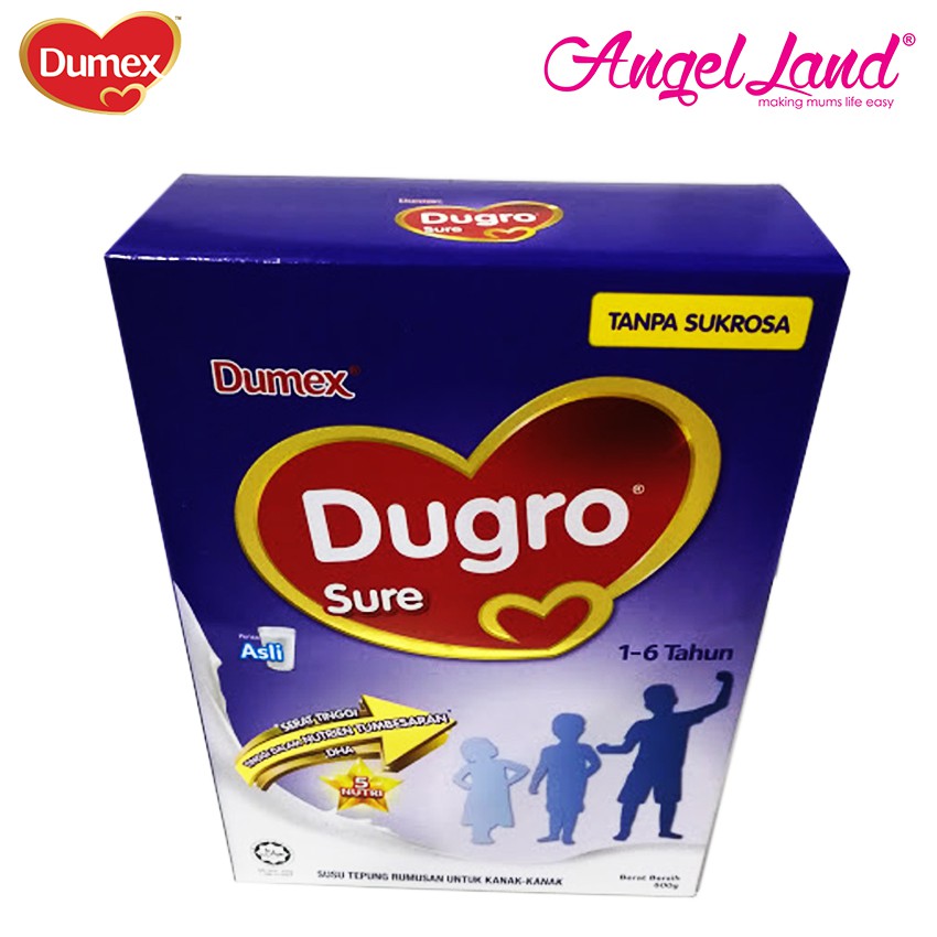 Dugro Sure Susu Tepung Rumusan Untuk Kanak Kanak 1 6 Tahun 600g Original Shopee Malaysia