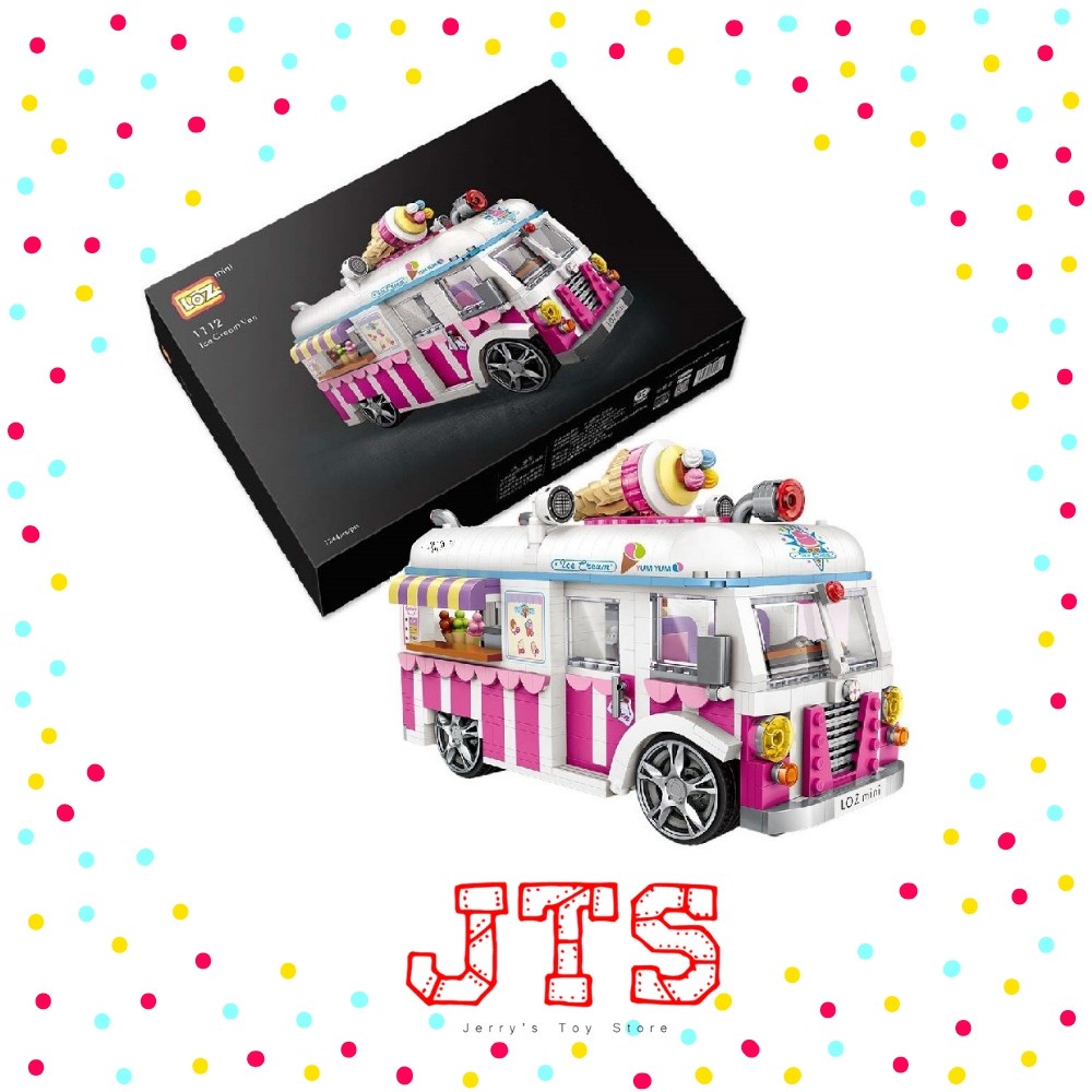 JTS LOZ Ice Cream Van 1112 Car Model Mini Blocks Toys Gift Loz Mini Icecream Car Bricks Blocks