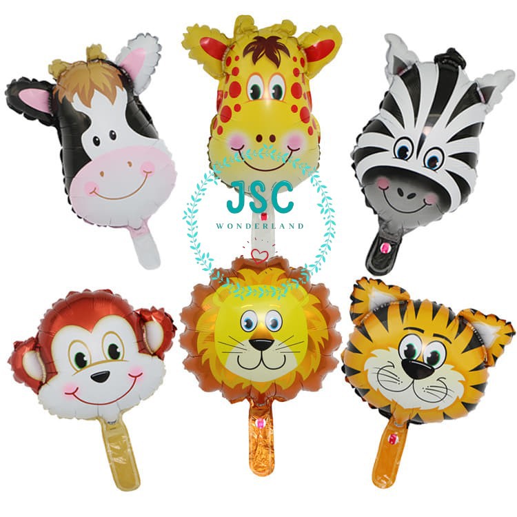 Mini Monkey, Cow, Giraffe, Tiger, Lion, Zebra Head Animal Theme Aluminum  Foil Balloon Children's Cartoon Balloon Party | Shopee Malaysia
