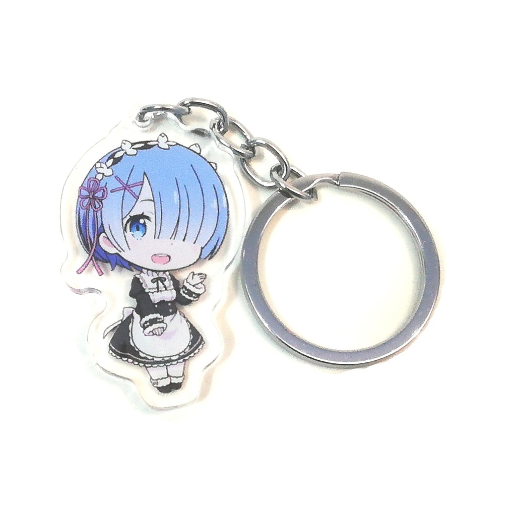 Adults Teens Rem & Ram Kawaii Acrylic Keyring for Kids Style 09 Bowinr Re: Zero Starting Life in Another World Keychain and Anime-Fans 