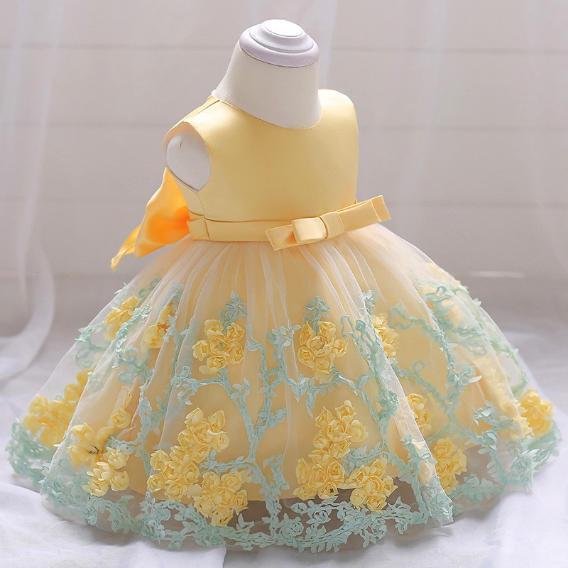 newborn yellow dress