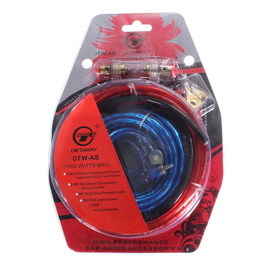 8 Gauge Amp 1500W Auto Car Audio System Speaker Kit Complete Amplifier Install Wiring Cable 