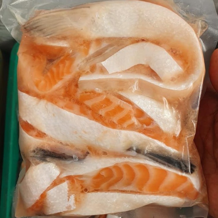 Premium Norway Salmon Belly 500g Frozen Trout Bellies Cut From Fresh