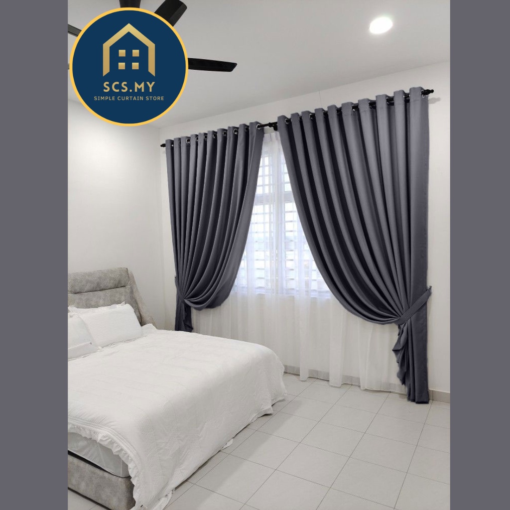 B22 Langsir Berkualiti Tinggi 95 Blackout Modern Curtain READYSTOCK MALAYSIA High Quality Tebal