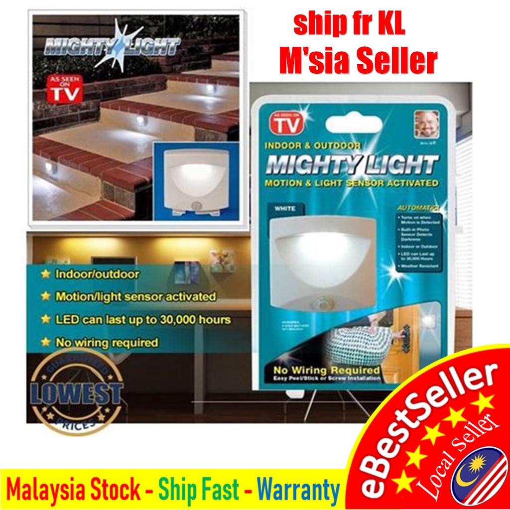 🎁KL STORE✨  Hands Free Motion Indoor & Outdoor Mighty LED Light  Lampu Sensor Gerakan