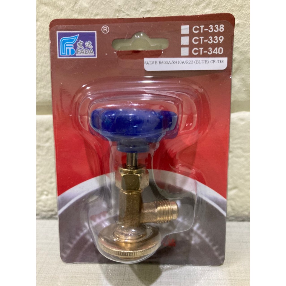 SMALL CAN GAS VALVE CF338 (BLUE) R22, R410, R600 / CF339 (RED) R134