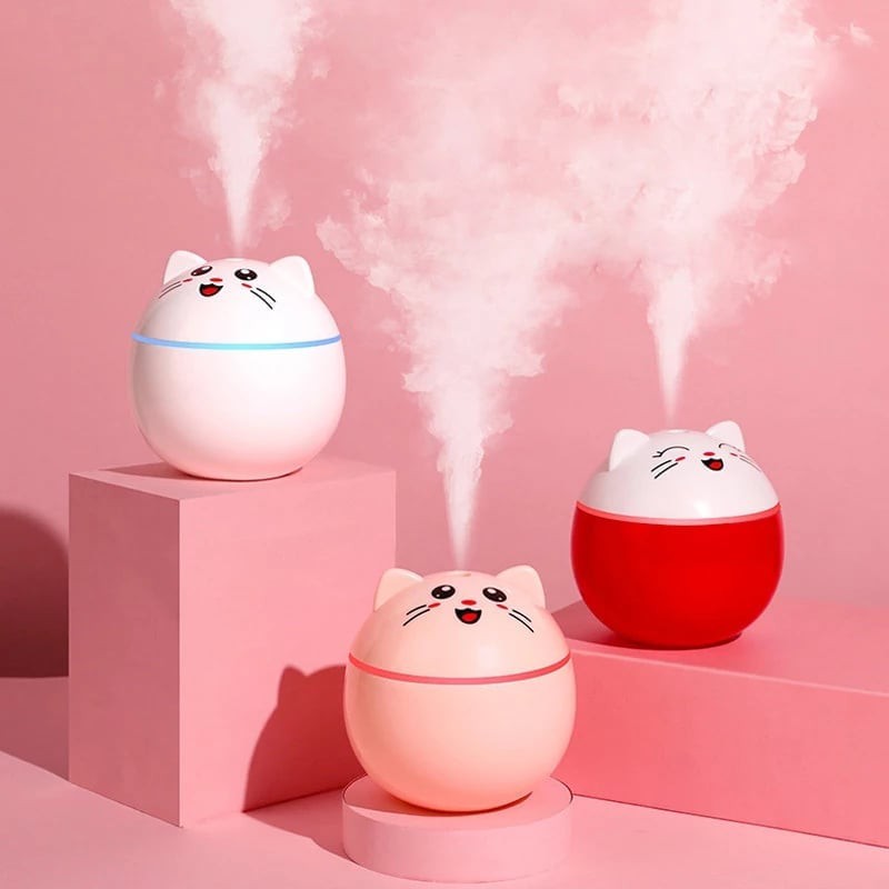 300ML Cute Cat USB Air Humidifier, Home Aroma Diffuser, Air Purifier, Cool Strong Mist, Ultrasonic, Essential Oil 空气加湿器