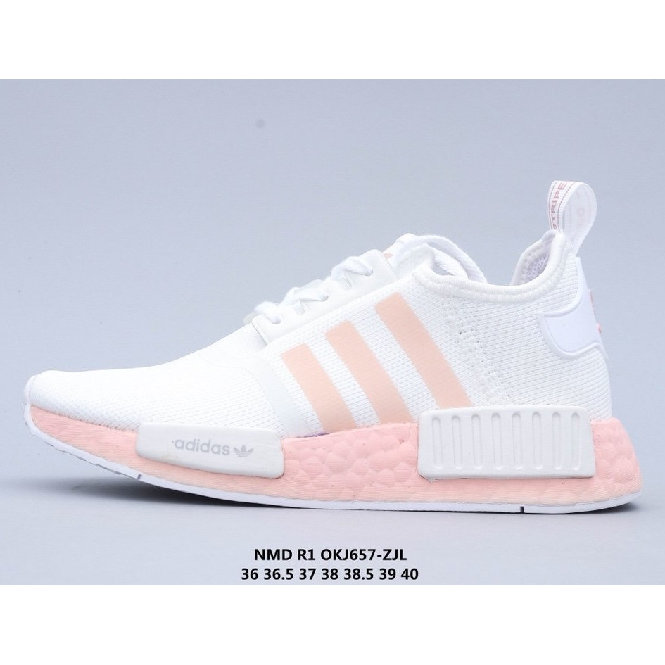 nmd white with pink