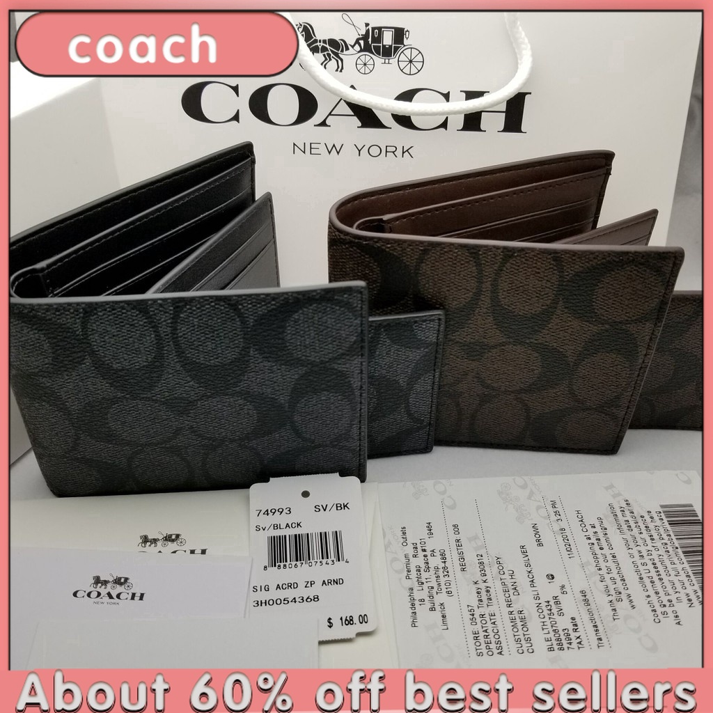 Fast Delivery) Original Coach Men's Fashion Wallet F74993 F75086 F74991  F26072 F74771 Dompet Multi-Card Wallet/Leather Short Wallet | Shopee  Malaysia