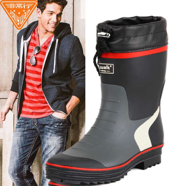 fashionable mens rain boots