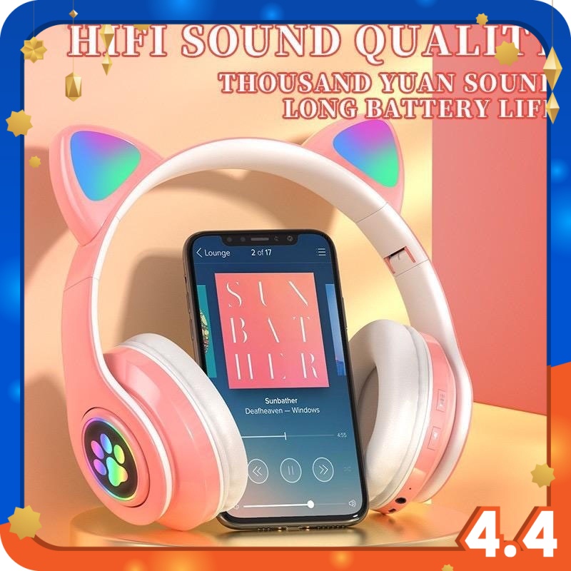 Headphone CXTB39 LED Light Cat Ear Automatic Noise Reduction Wireless