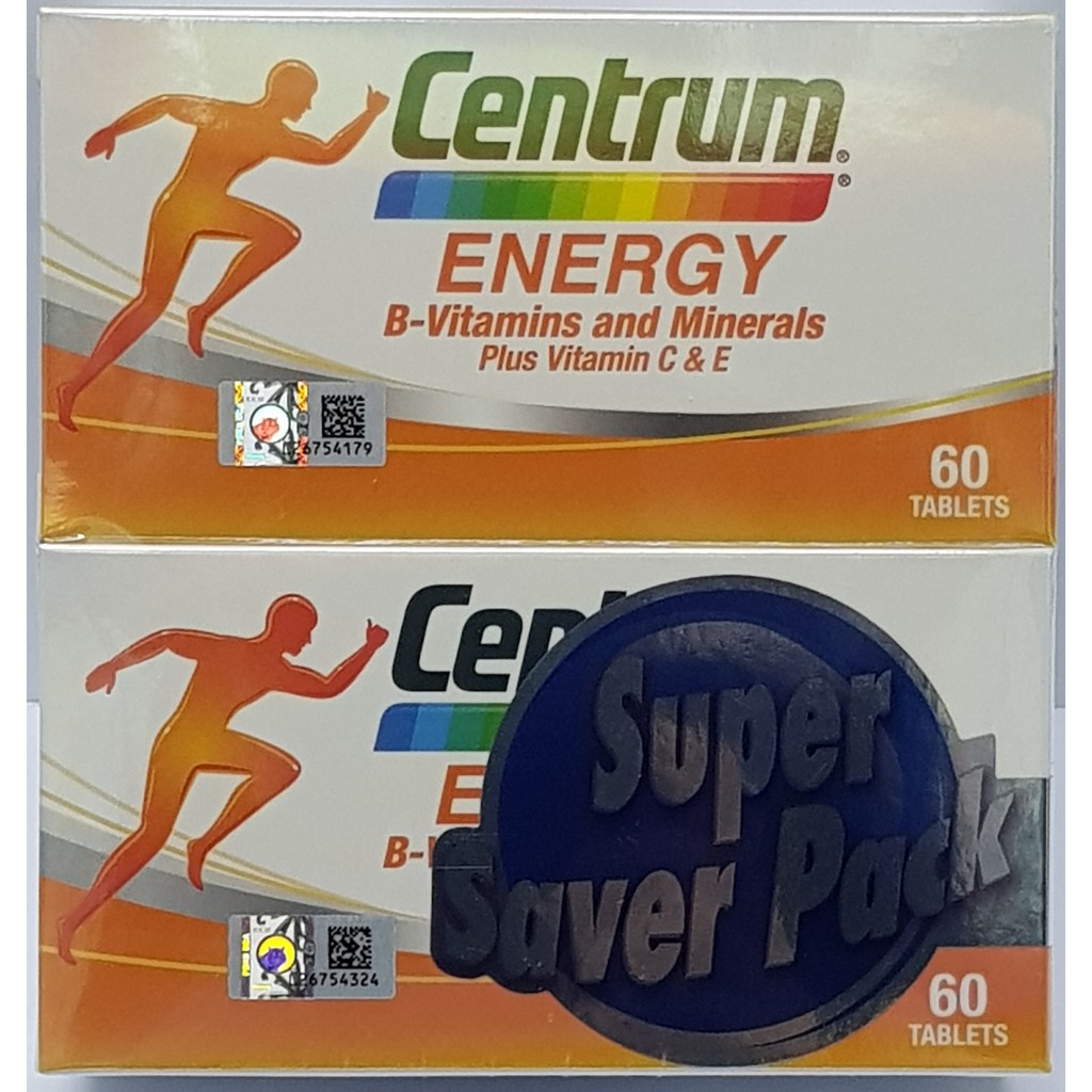 Centrum Energy B-Vitamins And Minerals Plus Vitamin C & E (60's / 60 ...