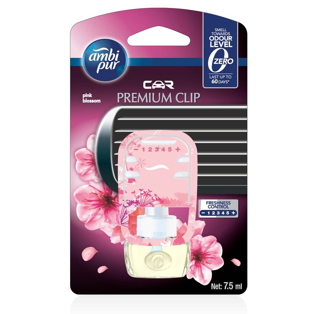 Ambi Pur Car Air Freshener Premium Clip Pink Blossom (7.5ml) Shopee