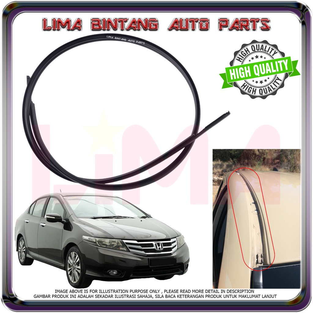 Honda City Tmo Gm Gm Roof Moulding Lining Left Right Side Getah Bumbung