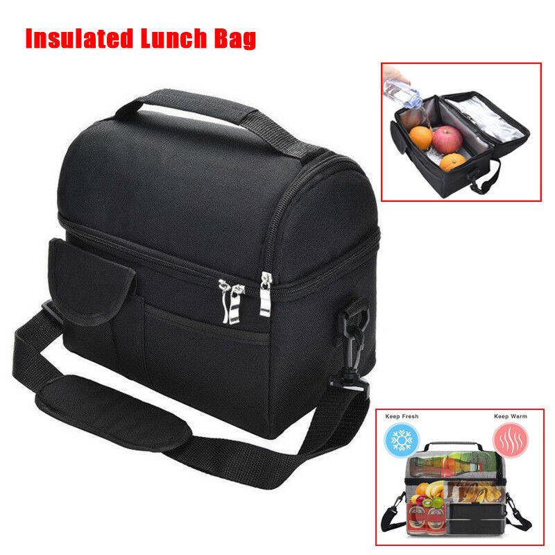 black insulated lunch bag