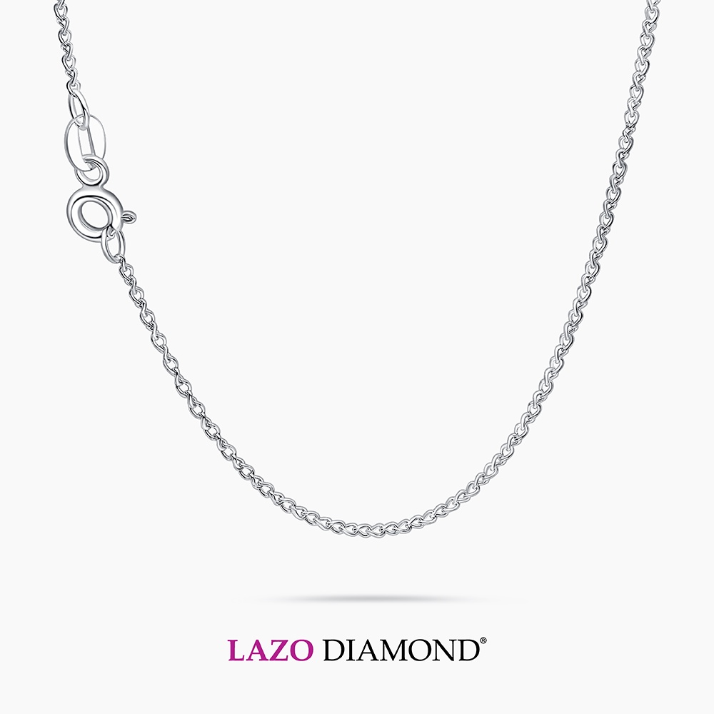 LAZO DIAMOND 9k White Gold Twisted Link Chain Necklace