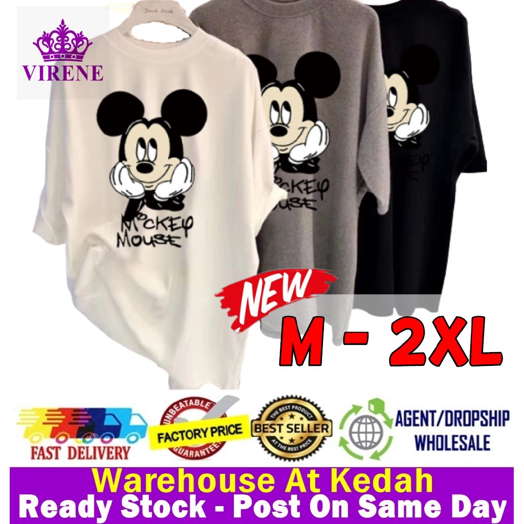 Women s Blouse Mickey Short Sleeve Baju Murah T Shirt 