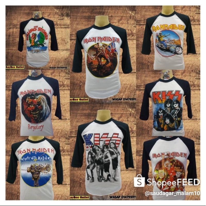 Baju Band Rolling Stone Iron Maiden Kiss Metallica Guns N Roses The Who ...