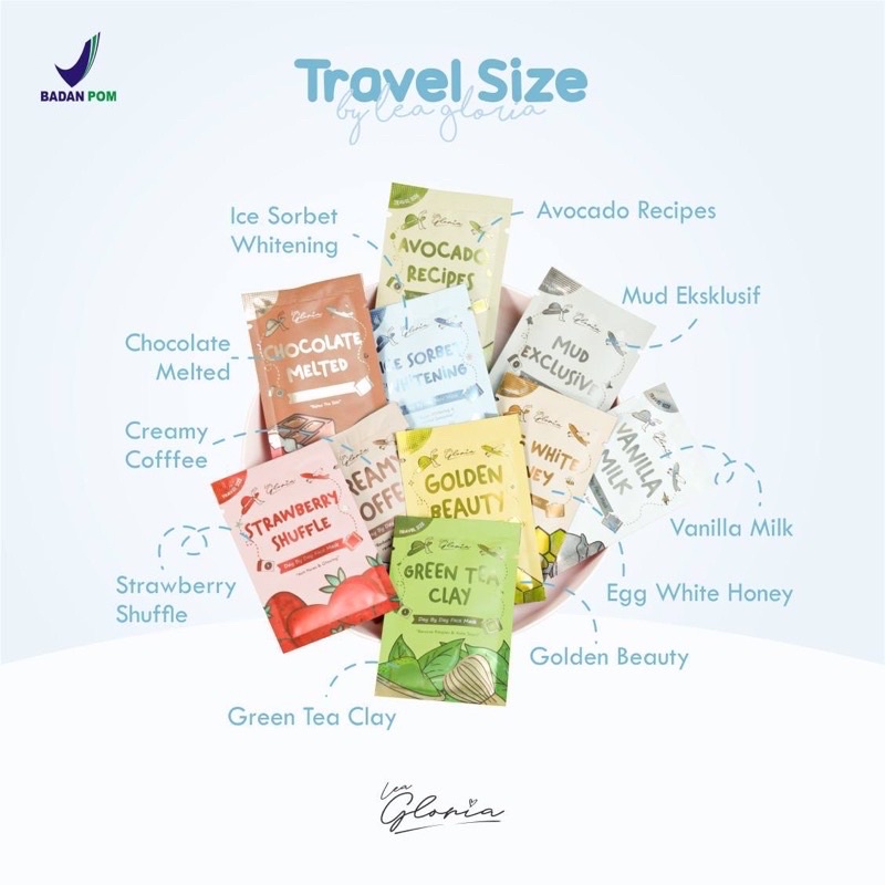 MASKER Organik LEA GLORIA 10 GR 10 Gram Travel Size FAce mask Viral