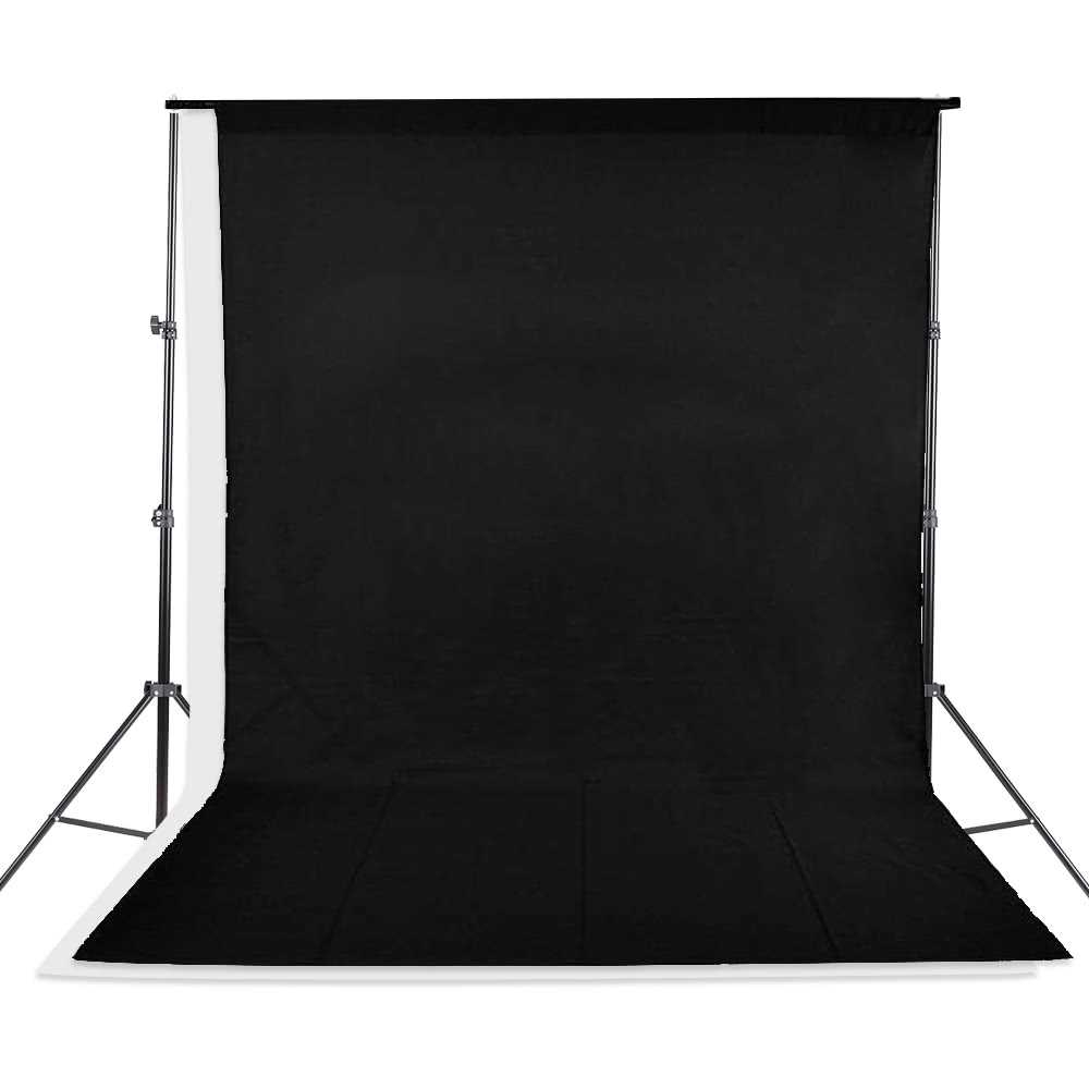 Photo Studio Kit Set Backdrop Stand with Storage Bag Black White Nonwoven Backdrops and Mini