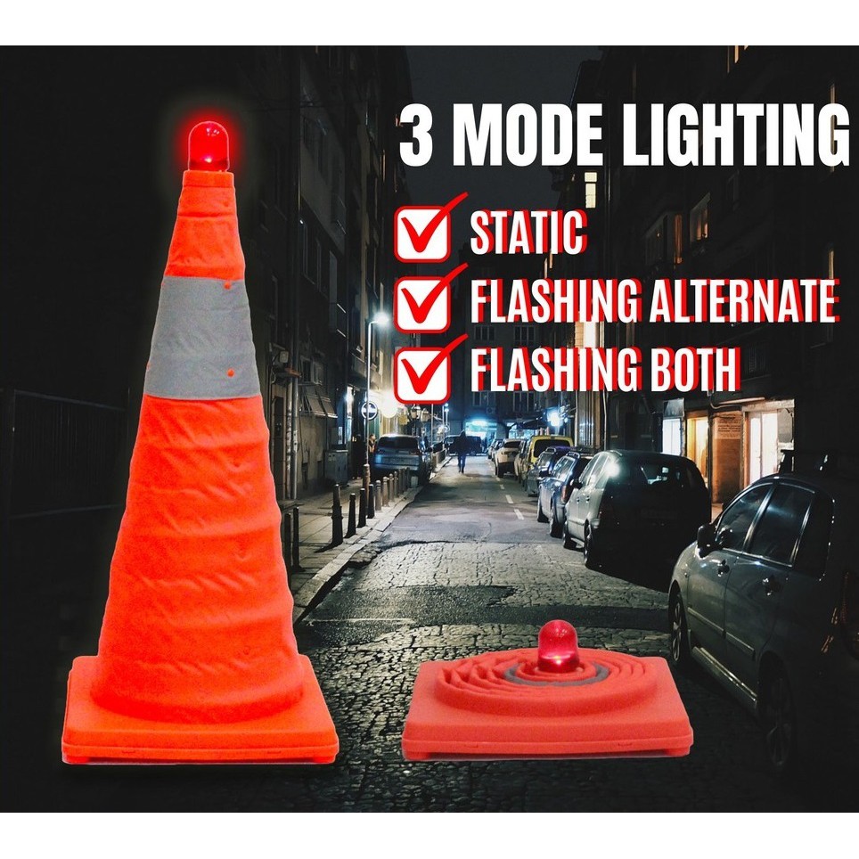 Traffic Cone Warning Light Tayar Pancit Rosak Kon Kecemasan Kereta