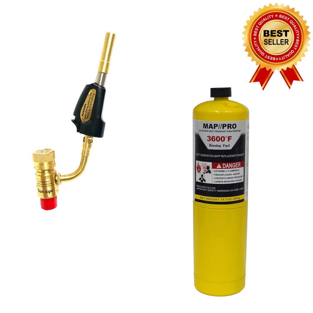 【OFFER SET】SAFETY Mapp Gas Brazing Soldering Propane Welding Plumbing Single Torch 707 Gun Hand Ignition Copper