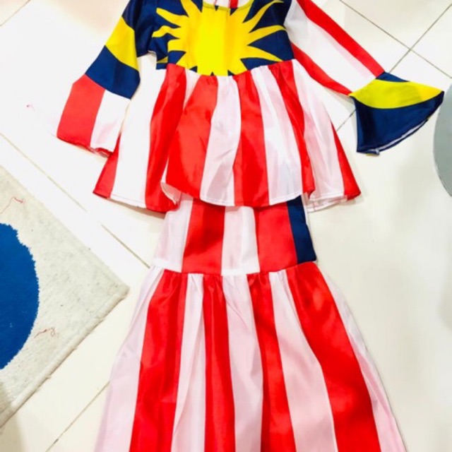  Baju  Bendera  baju  merdeka peplum saloma Ready stock 