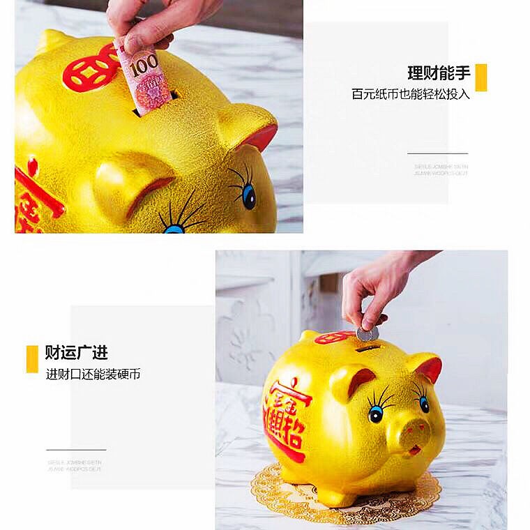 Promotional Ceramic Golden Pig Piggy Bank Adult Children Birthday Gift Ideas Presented A Gold Furnishing Articles Pad
