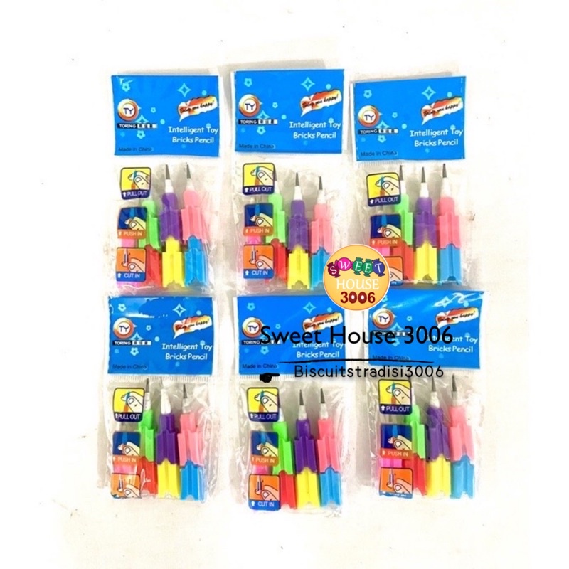 (6pkt in 1bag) Magic Puzzle Pencil Old Time Memories Local Ready Stock Sweet House 3006