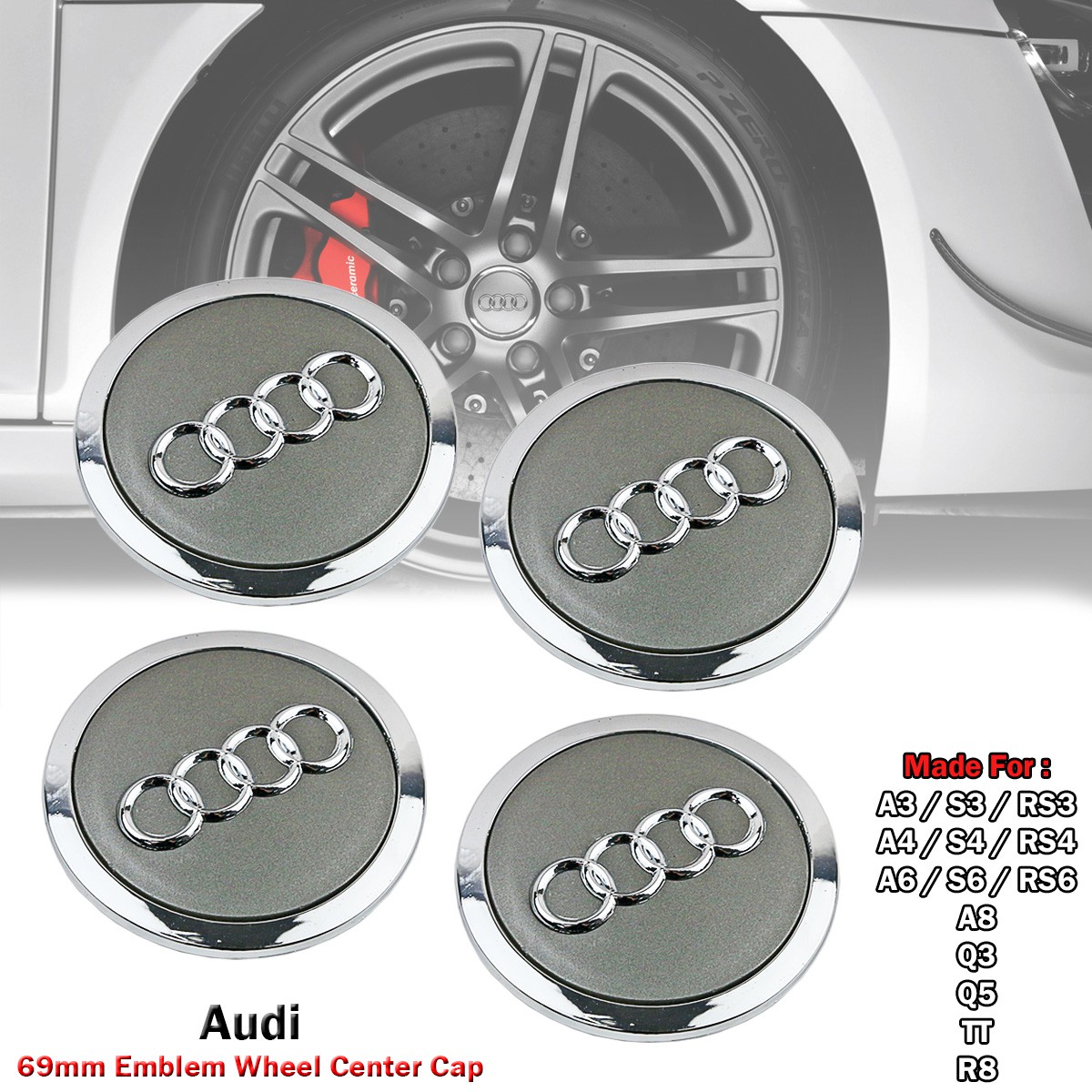 audi a3 wheel center caps