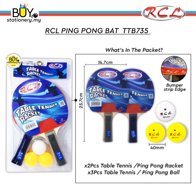 【Buystationery.my】RCL Table Tennis Racket / Ping Pong Set / Set Permainan Ping Pong - (SET) Indoor Games