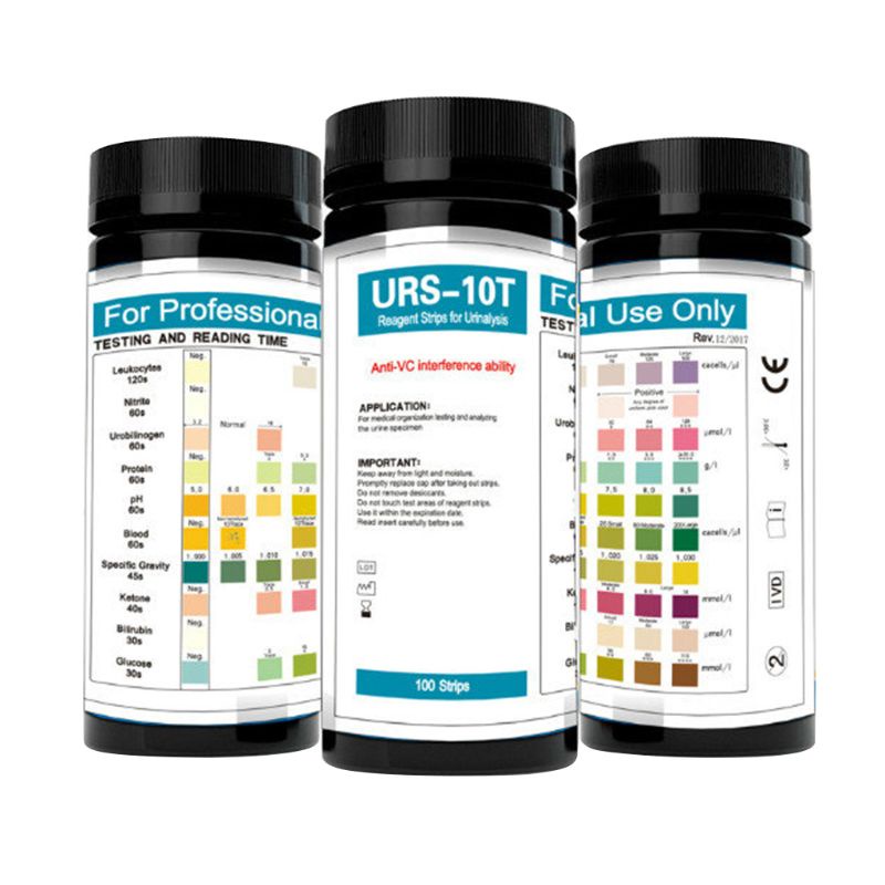 Durable Have Get Accurate Results WER 100 Strips URS-10T Urinalysis Reagent Test 10 Parameters Comprehensive Urine Es...
