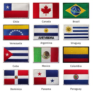 American countries flag Velcro Brazil, Chile, Canada, Mexico, Jamaica, Colombia and other countries embroidery patch badge armband subsidy devil felt 8*5CM tactical morale badge