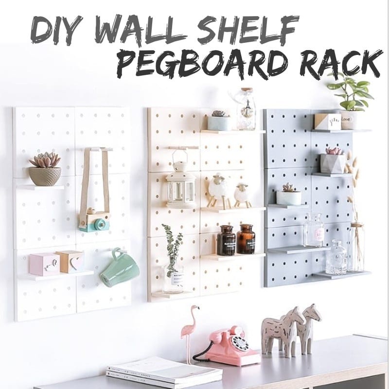 DIY Wall Shelf Rack Pegboard Hole Hardboard Perforated Board Wall Mount