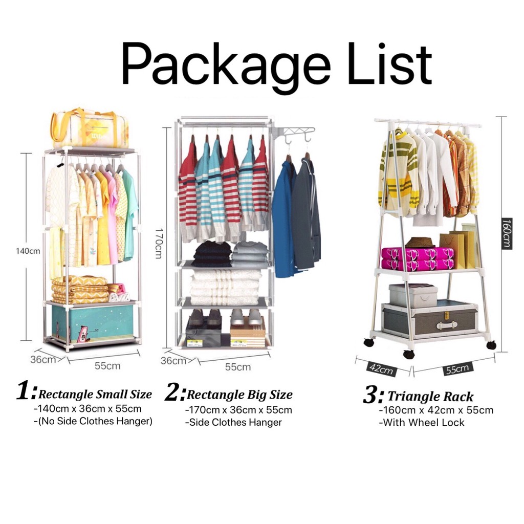Details about   KCJ Korean DIY Wardrobe Storage Rack Cabinet Clothes Bedroom-Free Shipping 