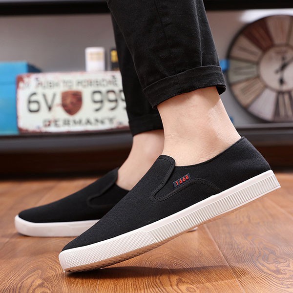 mens slip on canvas trainers