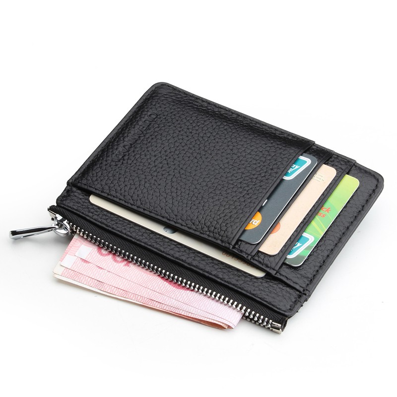 Slim Bifold Wallets for Men-RFID Genuine Leather Front Pocket Wallet with 2 ID Window