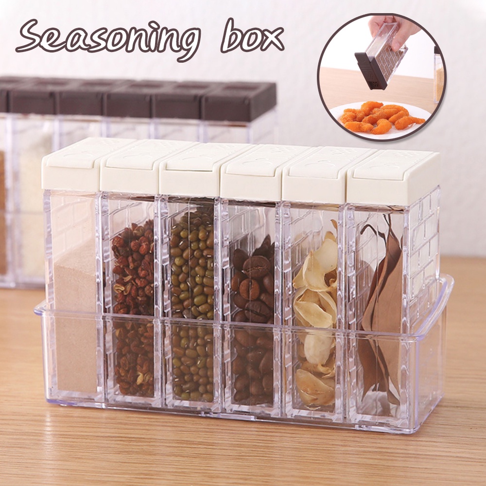 Spice Jar Seasoning Jar Spice Bottle Set Seasoning Storage Bottle Spice Bottle Seasoning Box Set (6 In 1)