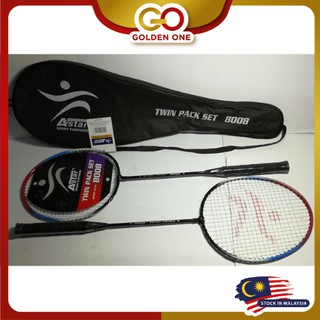 Astar Badminton Racket Twins Pack set 8008 sport series/2pcs racket!!!/With String/羽毛球拍/2个/Outdoori