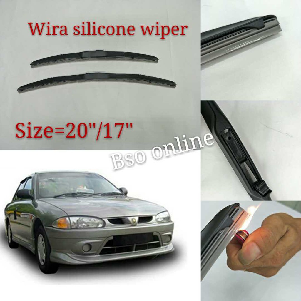 Proton Wira Wiper Silicone Blades 20 17 1 Pair Shopee Malaysia